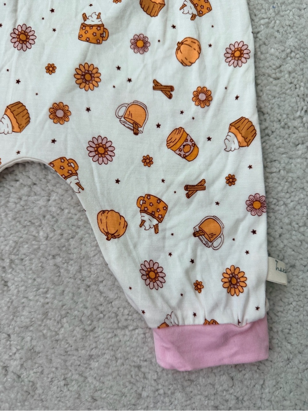 Milkberry Pink-Trim Pumpkin Print Baby Bodysuit & Pants Set - Picture 9 of 11